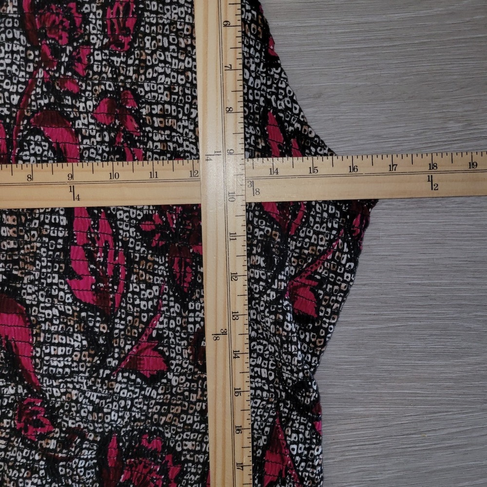 INC International Concepts Floral Print Smocked Tank Top Summer Beachy Momcore L - Picture 7 of 10